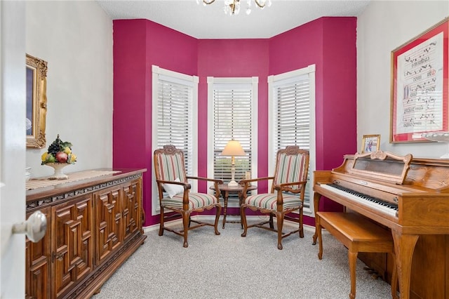 4510 Canyon Lake Cir, Corpus Christi, TX 78413 - living area featuring a chandelier and carpet flooring