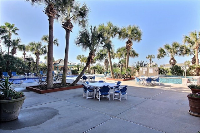 view of patio / terrace with a community pool