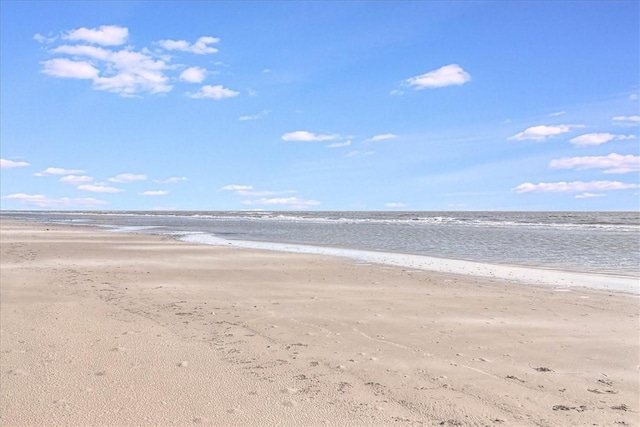 property view of water featuring a view of the beach