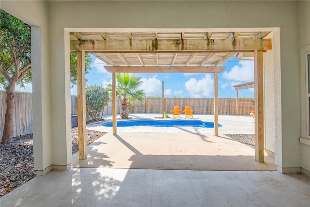 view of patio with a fenced backyard