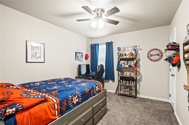 1345 Regents Park, Corpus Christi, TX 78415 - carpeted bedroom with baseboards and ceiling fan