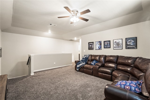 1345 Regents Park, Corpus Christi, TX 78415 - home theater room with carpet, a ceiling fan, and baseboards