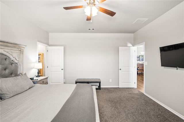 1345 Regents Park, Corpus Christi, TX 78415 - bedroom featuring carpet, baseboards, and ceiling fan