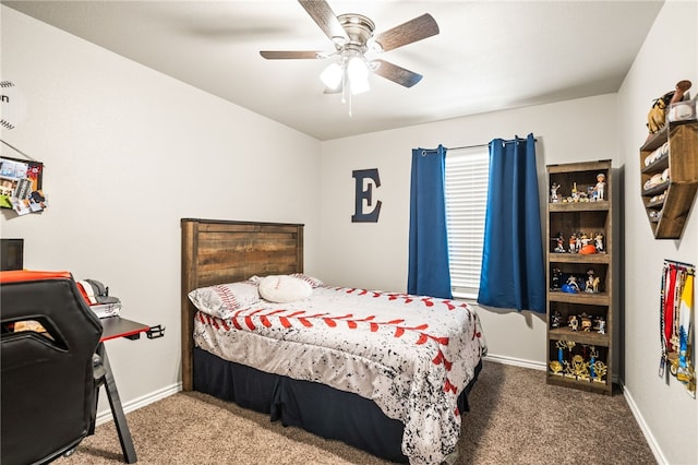 1345 Regents Park, Corpus Christi, TX 78415 - bedroom with carpet floors, ceiling fan, and baseboards