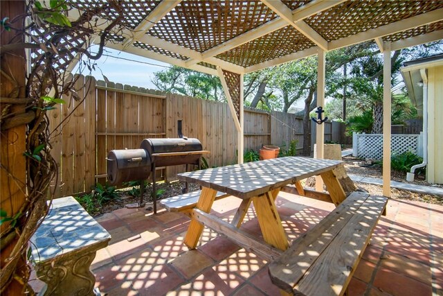 1703 Bayshores, Rockport, TX 78382 - view of patio featuring outdoor dining area and area for grilling