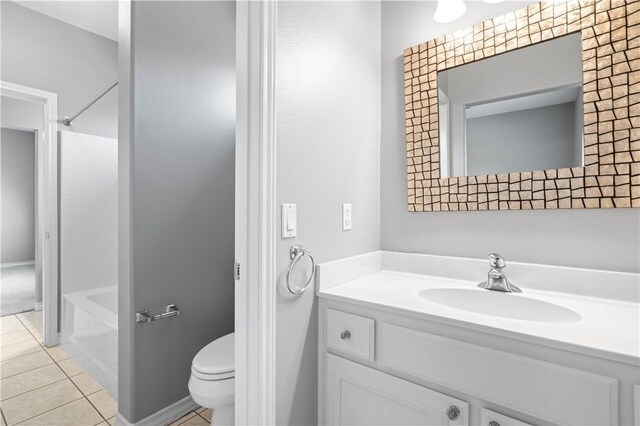 108 Black Diamond, Portland, TX 78374 - bathroom with tile patterned flooring, toilet, vanity, and shower / tub combination
