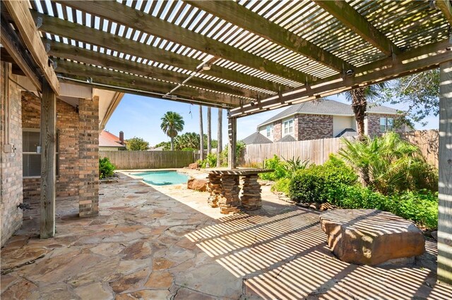 108 Black Diamond, Portland, TX 78374 - view of patio with a fenced backyard and a pergola