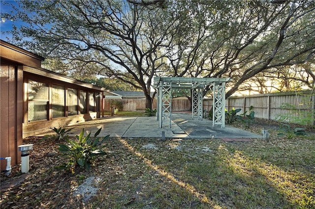 view of yard featuring a patio