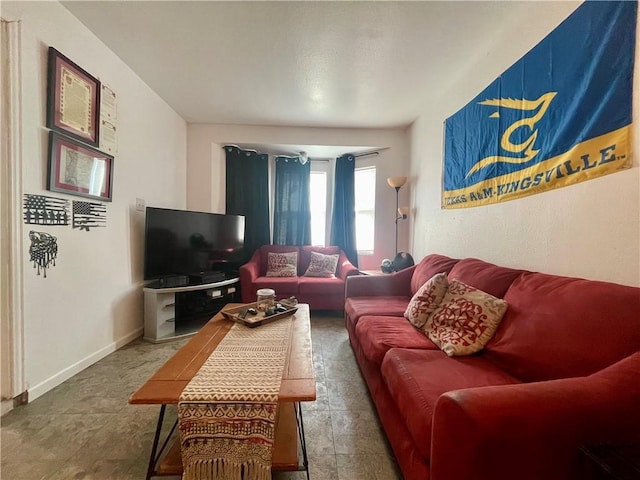 living room with baseboards