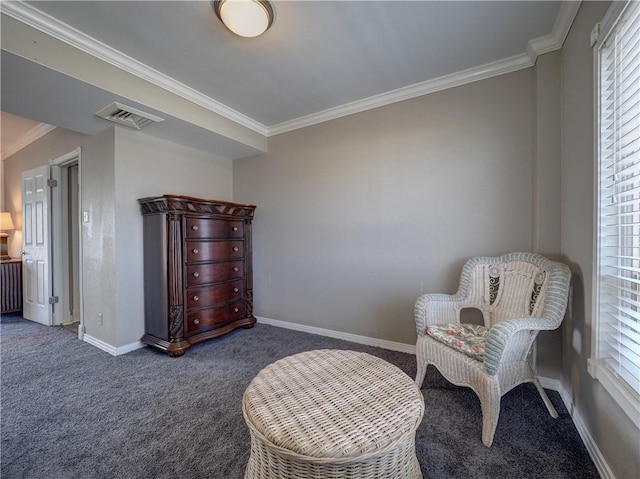200 W Cotter Ave Unit C3, Port Aransas, TX 78373 - sitting room featuring carpet, ornamental molding, and baseboards
