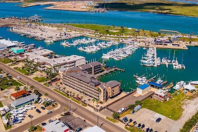 200 W Cotter Ave Unit C3, Port Aransas, TX 78373 - aerial view of numerous boat docks and a nearby body of water