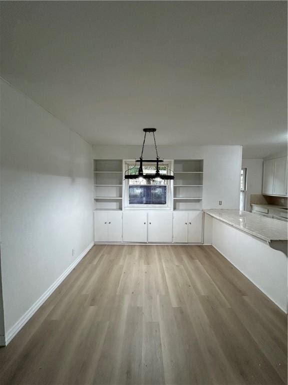 unfurnished living room featuring light hardwood / wood-style flooring