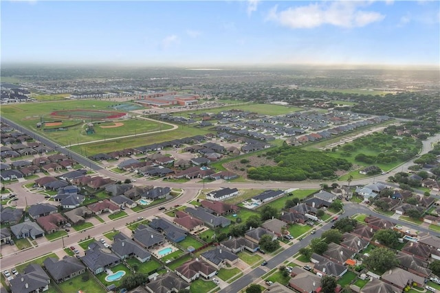 bird's eye view with a residential view