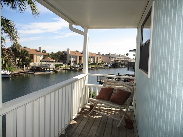 balcony with a water view