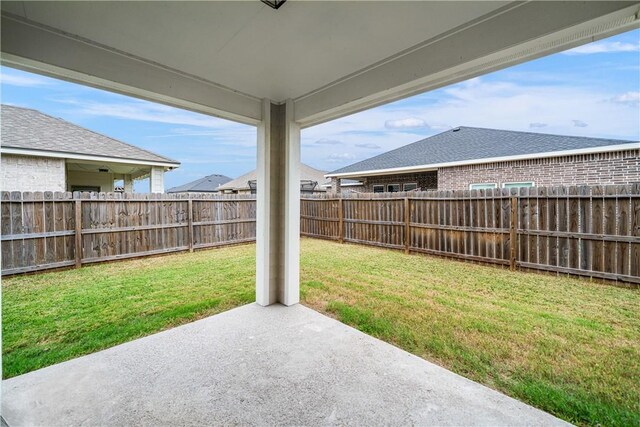 view of yard with a patio area