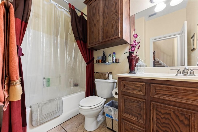 1725 Cliff Maus, Corpus Christi, TX 78416 - bathroom with vanity, shower / tub combo, and tile patterned flooring