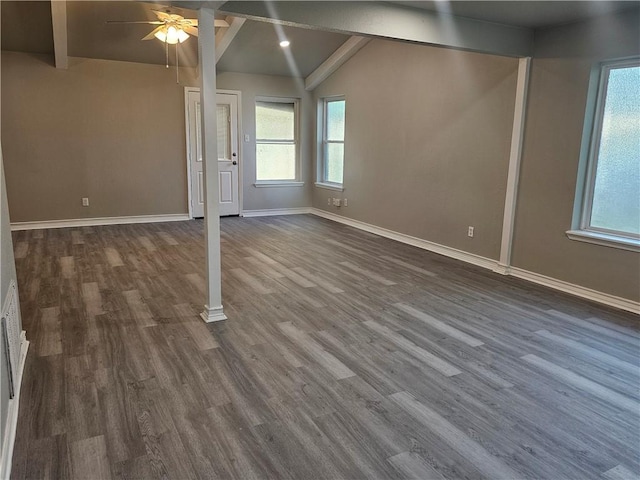 4134 Sierra St, Corpus Christi, TX 78410 - empty room featuring dark wood-style floors and ceiling fan