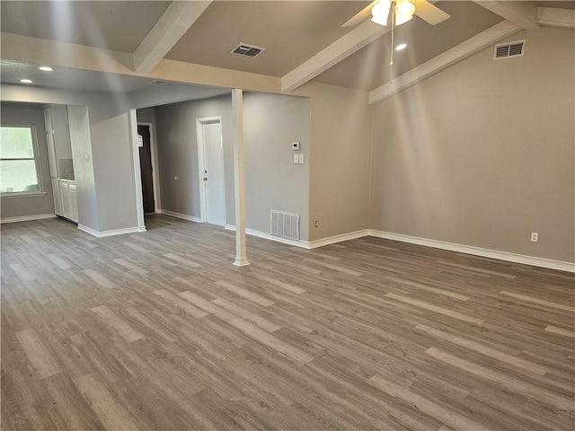 4134 Sierra St, Corpus Christi, TX 78410 - unfurnished room with wood finished floors, a ceiling fan, and recessed lighting
