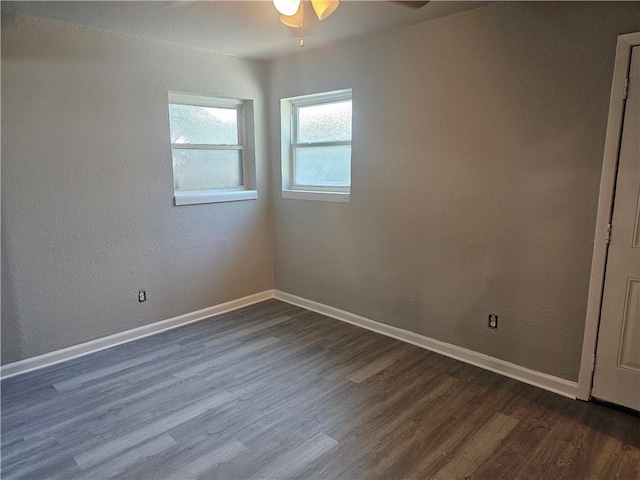 4134 Sierra St, Corpus Christi, TX 78410 - spare room featuring a ceiling fan and dark wood-style flooring