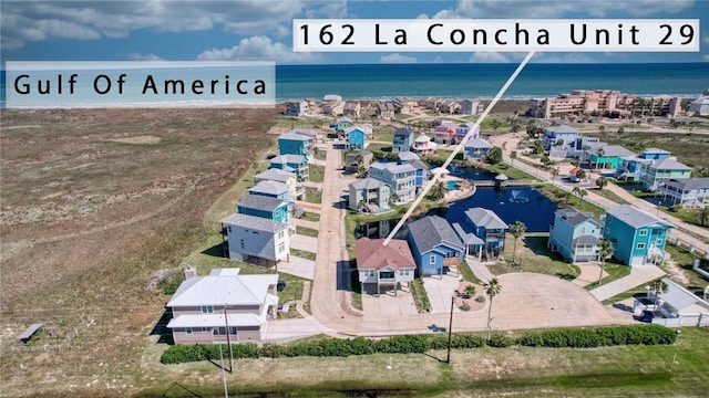 162 La Concha Blvd Unit 29, Port Aransas, TX 78373 - birds eye view of property with a residential view and a water view