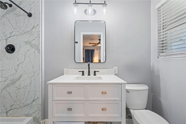 116 Daniel Moore St, Portland, TX 78374 - full bath with a shower stall, vanity, toilet, and a ceiling fan