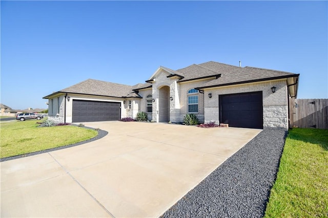 3002 N Oso Pkwy, Corpus Christi, TX 78414 - french country inspired facade featuring a garage, brick siding, driveway, and a shingled roof