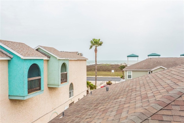 view of home's exterior featuring a water view