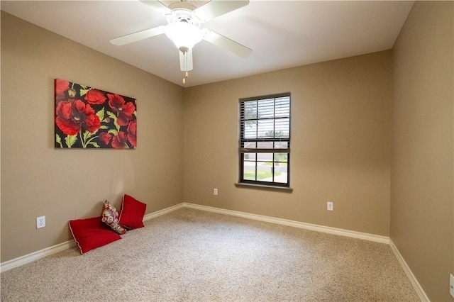 14426 Pentridge Dr, Corpus Christi, TX 78410 - carpeted spare room with baseboards and ceiling fan