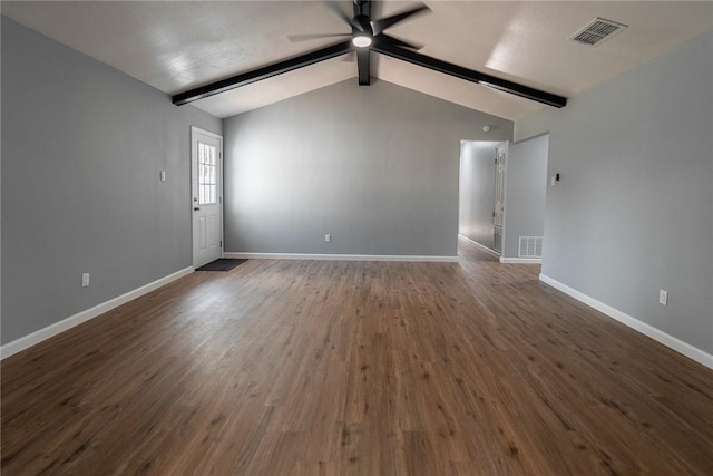 3809 Capri Dr, Corpus Christi, TX 78415 - spare room featuring ceiling fan, dark wood finished floors, and baseboards