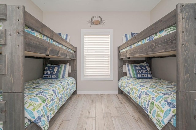 bedroom with light hardwood / wood-style flooring