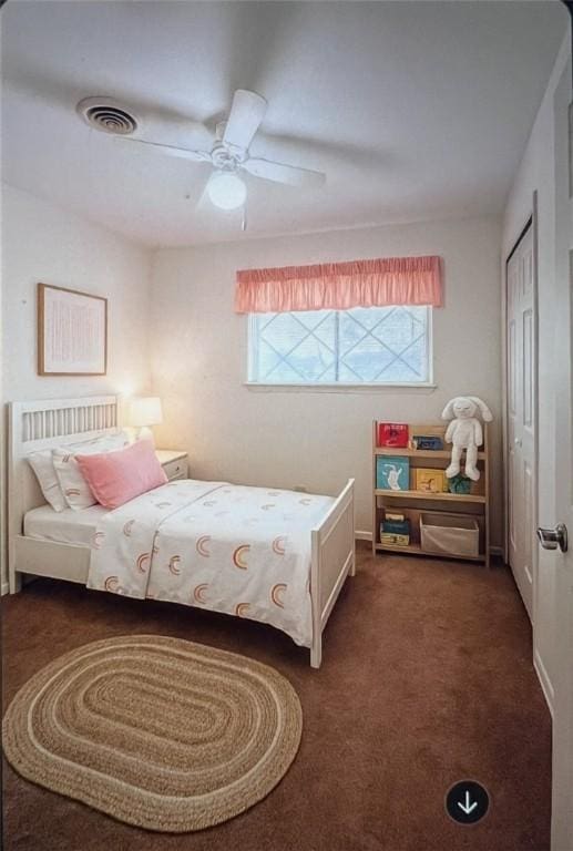 5825 San Saba Dr, Corpus Christi, TX 78407 - bedroom featuring multiple windows, carpet floors, a ceiling fan, and a closet
