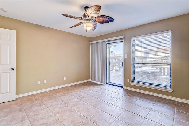15317 Yardarm Ct, Corpus Christi, TX 78418 - unfurnished room with light tile patterned floors and ceiling fan