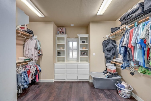 3722 Lake Hawkins Ct, Robstown, TX 78380 - walk in closet featuring dark wood-style flooring