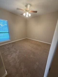 7502 Lourdes St, Corpus Christi, TX 78414 - spare room featuring dark carpet and ceiling fan