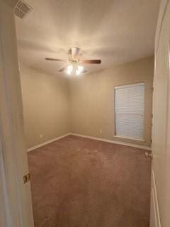 7502 Lourdes St, Corpus Christi, TX 78414 - carpeted empty room featuring baseboards and ceiling fan