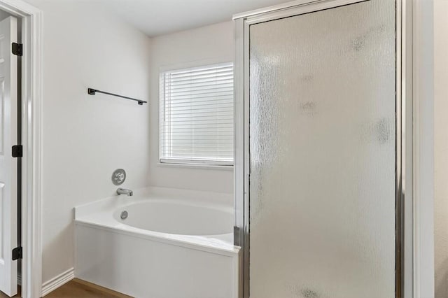 7821 Kingshire Dr, Corpus Christi, TX 78413 - bathroom with a garden tub and a shower stall