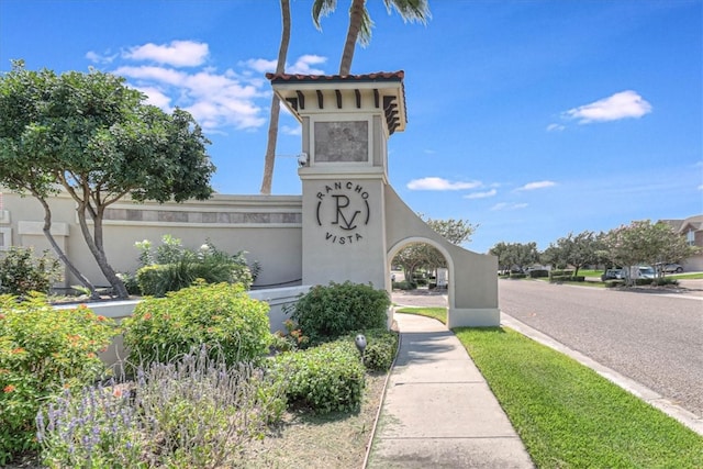 view of community sign