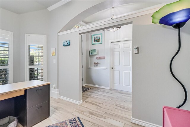 interior space featuring light wood-type flooring