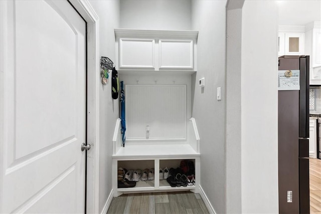 mudroom with light wood-type flooring