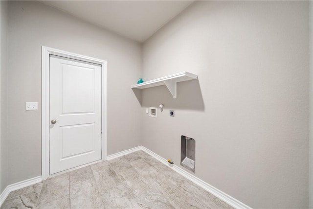 2538 Las Estrellas St, Corpus Christi, TX 78414 - laundry room featuring gas dryer hookup, hookup for a washing machine, baseboards, and hookup for an electric dryer