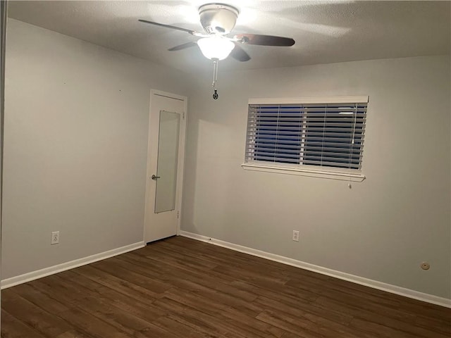 4513 Snead Dr, Corpus Christi, TX 78413 - empty room with wood finished floors, baseboards, and a ceiling fan