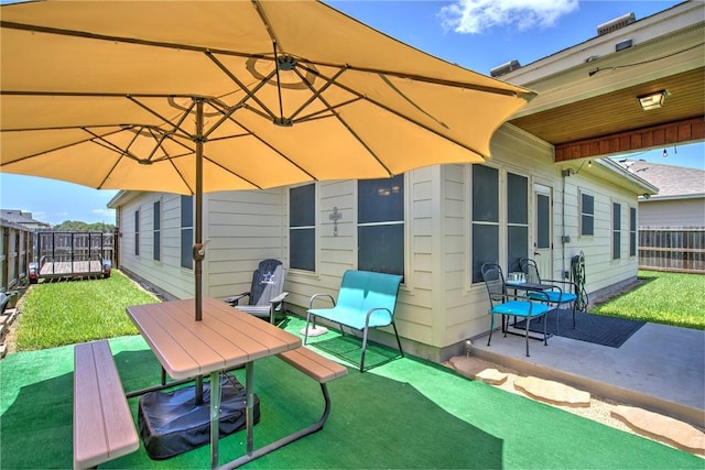 3918 Willow Heights Dr, Corpus Christi, TX 78410 - fenced backyard featuring a patio area