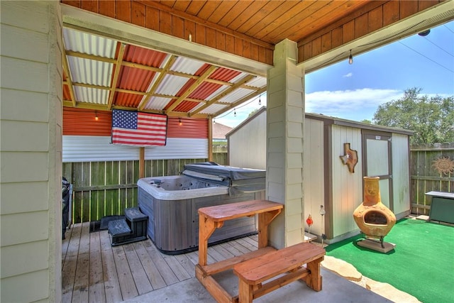 3918 Willow Heights Dr, Corpus Christi, TX 78410 - deck with a hot tub