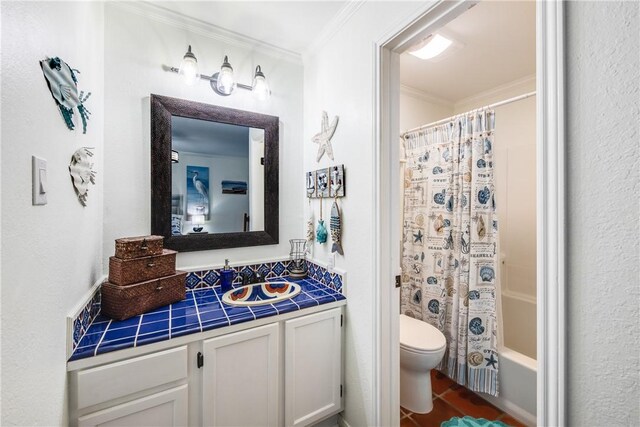 bedroom with dark hardwood / wood-style floors and ornamental molding