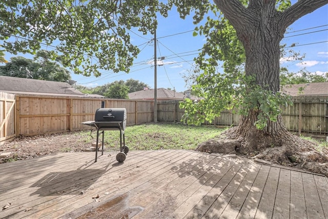 deck with area for grilling