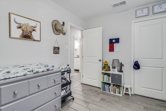 bedroom featuring light hardwood / wood-style flooring