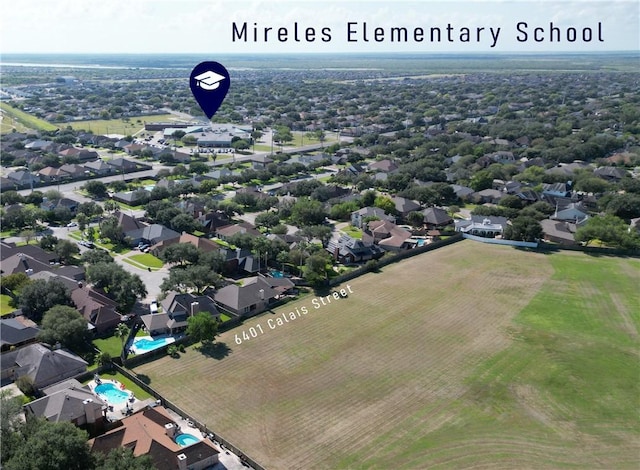 bird's eye view with a residential view