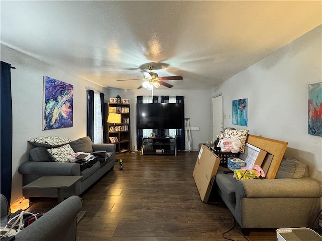 769 W Cornelia, Corpus Christi, TX 78408 - living room with wood-type flooring and ceiling fan