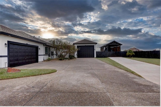 view of front of home featuring a garage