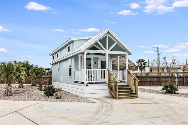 view of front of house with covered porch